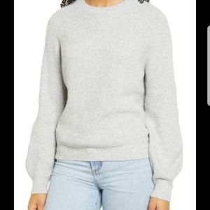BP Blousen Sleeve Crewneck Sweater Size XS NWT Grey Light Heather